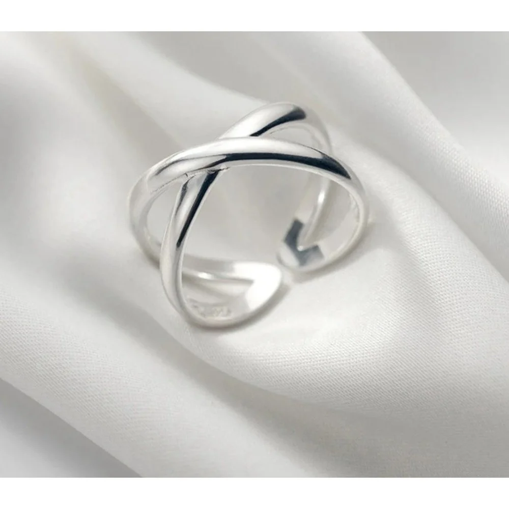Polished Criss‎ Cross Ring | 925 Sterling Silver